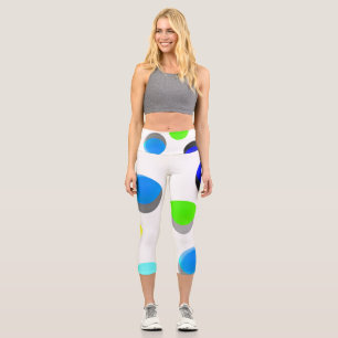 Abstract Digital Electronic Modern Art Capri Leggings