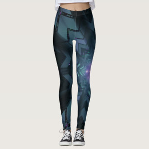 Abstract Digital Electronics Graphics Art Leggings