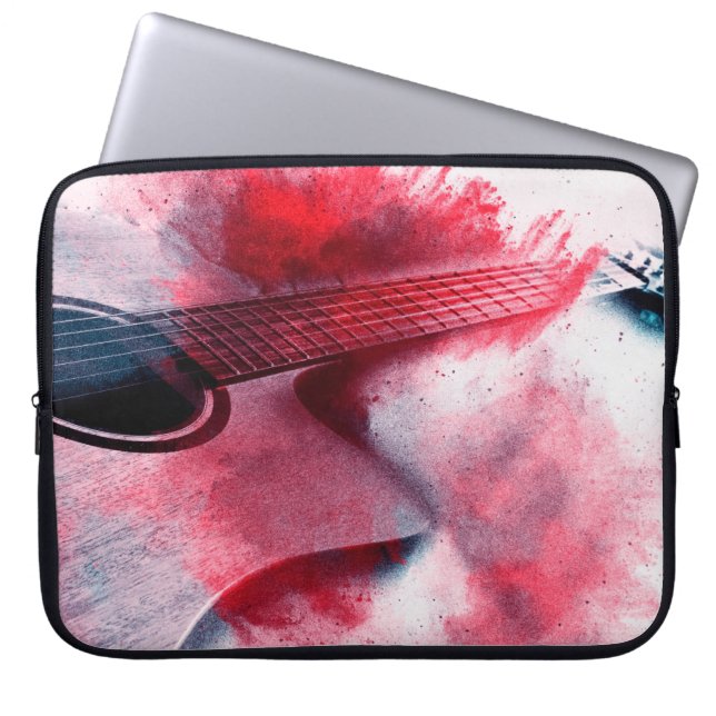 Abstract digital painting of guitarart, abstract,  laptop sleeve (Front)