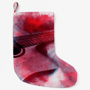 Abstract digital painting of guitarart, abstract, small christmas stocking