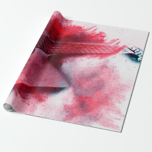 Abstract digital painting of guitarart, abstract, wrapping paper