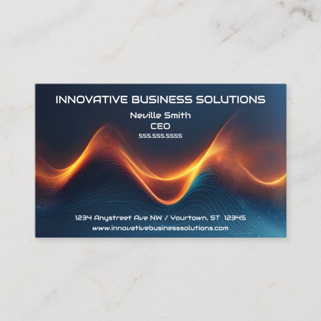 Abstract Digital Particle Waves High Tech Business Card (Front)