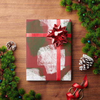 Abstract Digital Sponge Painting Holiday Christmas Wrapping Paper