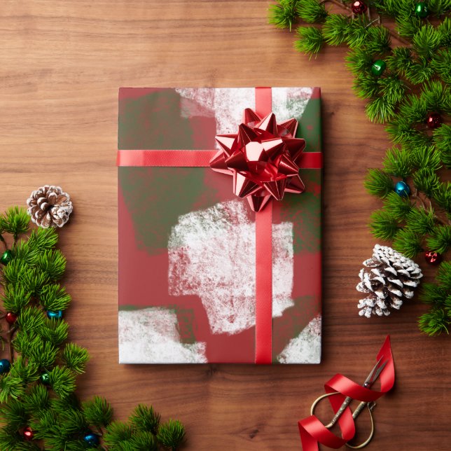 Abstract Digital Sponge Painting Holiday Christmas Wrapping Paper (Holiday Gift)