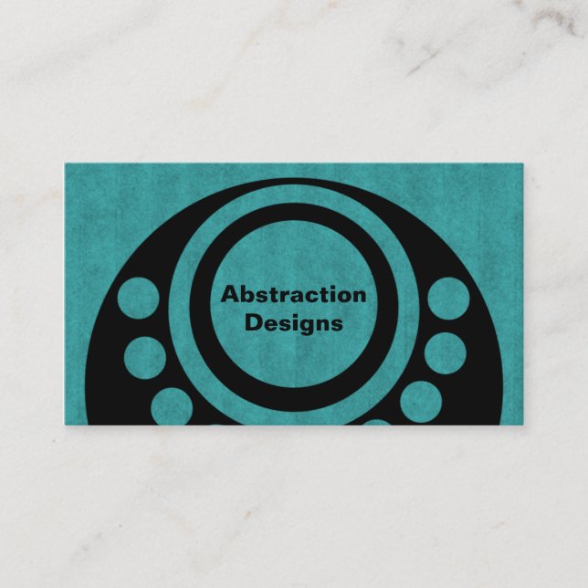 Abstract Dimensions Business Card, Teal Business Card (Front)