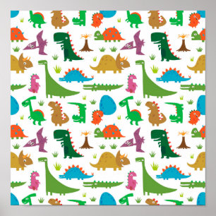 Abstract Dinosaurs Poster