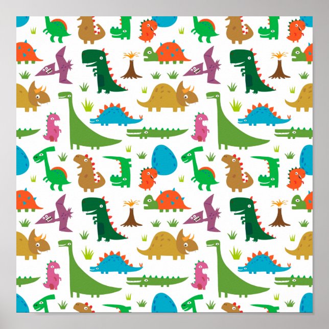 Abstract Dinosaurs Poster (Front)