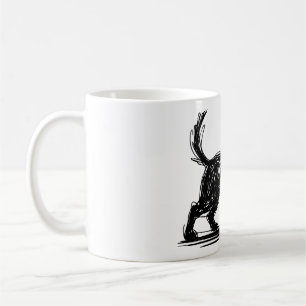 Abstract Dog Line Art  Minimalist Scribble Dog Mod Coffee Mug