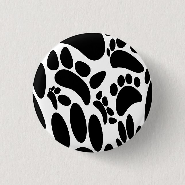 Abstract Dog Pawprint 3 Cm Round Badge (Front)