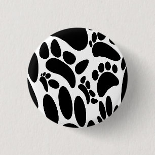 Abstract Dog Pawprint 3 Cm Round Badge