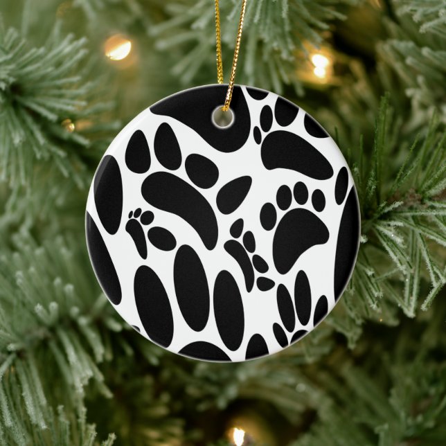 Abstract Dog Pawprint Ceramic Ornament (Tree)