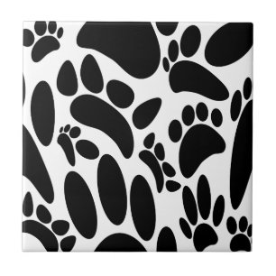 Abstract Dog Pawprint Ceramic Tile