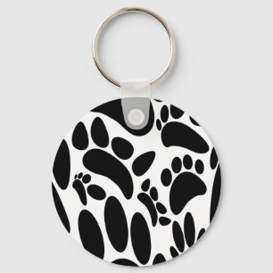 Abstract Dog Pawprint Key Ring