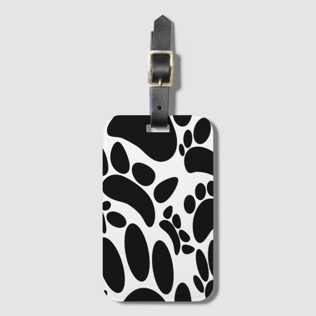 Abstract Dog Pawprint Luggage Tag (Front Vertical)