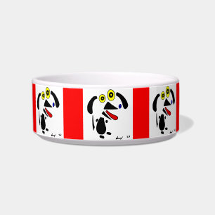 Abstract Dog Pet Bowl - Red