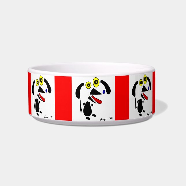 Abstract Dog Pet Bowl - Red (Front)