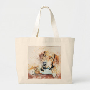Abstract Dog Print Large Tote Bag