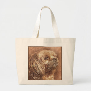 Abstract Dog Print Large Tote Bag