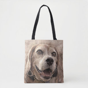 Abstract Dog Print Tote Bag