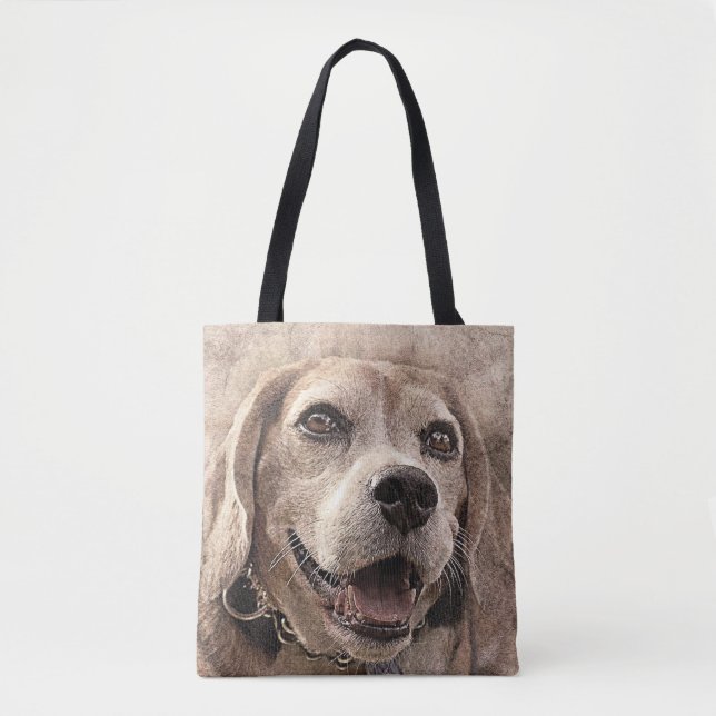 Abstract Dog Print Tote Bag (Front)