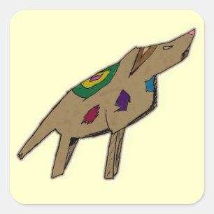 Abstract Dog Square Sticker