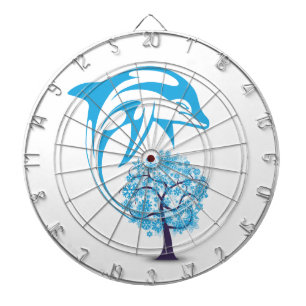Abstract Dolphin Metal Cage Dartboard