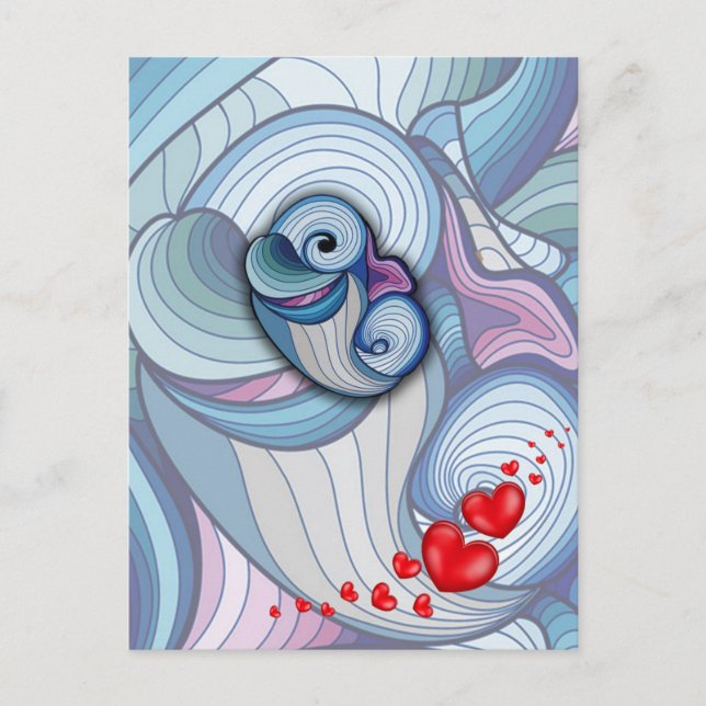 Abstract dolphin postcard (Front)