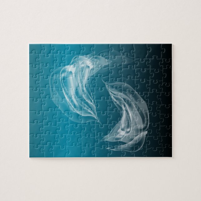 Abstract Dolphins at Play Jigsaw Puzzle (Horizontal)
