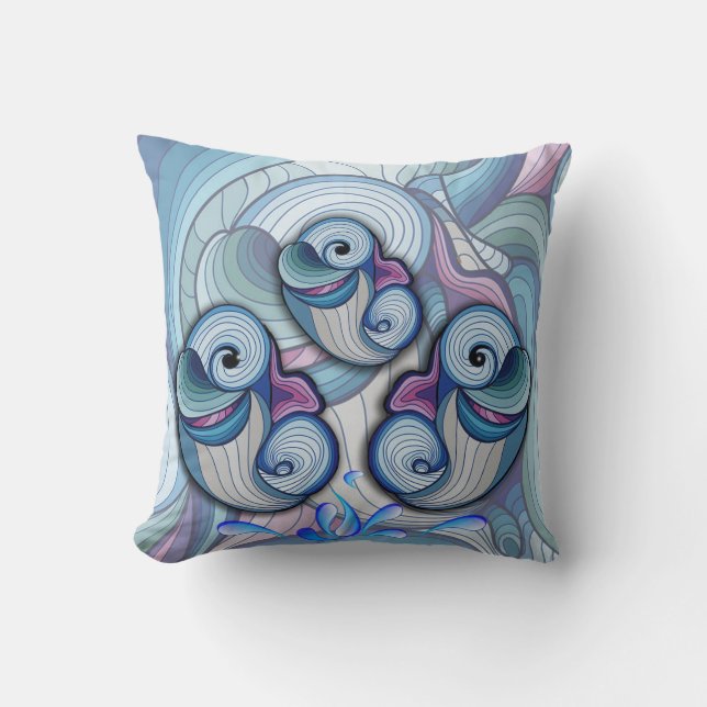 abstract dolphins cushion (Front)