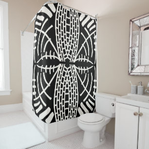 abstract doodle modern shower curtain