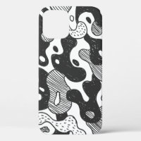 abstract doodle style camouflage,black