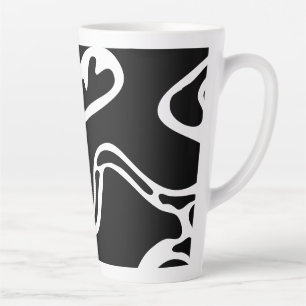 Abstract Doodles Black and white 4 of 8 Latte Mug