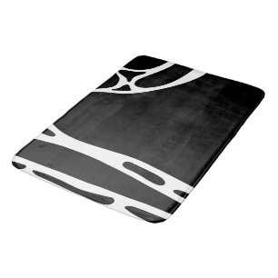 Abstract Doodles Black and white Bath Mat