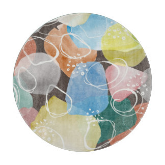 Abstract Doodles: Watercolor Minimalist Art Cutting Board