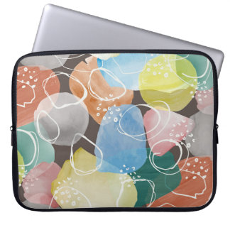Abstract Doodles: Watercolor Minimalist Art Laptop Sleeve