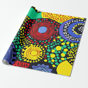 Abstract dot art 3 wrapping paper
