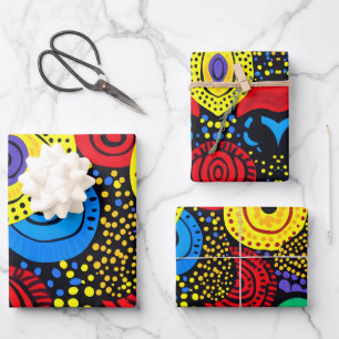 Abstract dot art 4 wrapping paper sheet