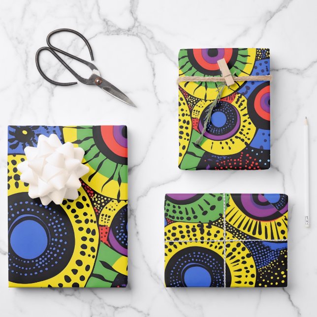 Abstract dot art 5 wrapping paper sheet (Front)