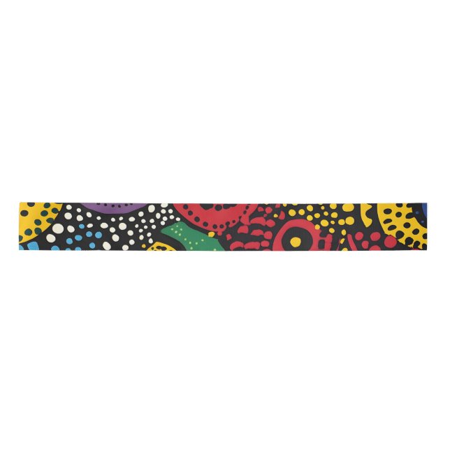 Abstract dot art 8 satin ribbon (Front)