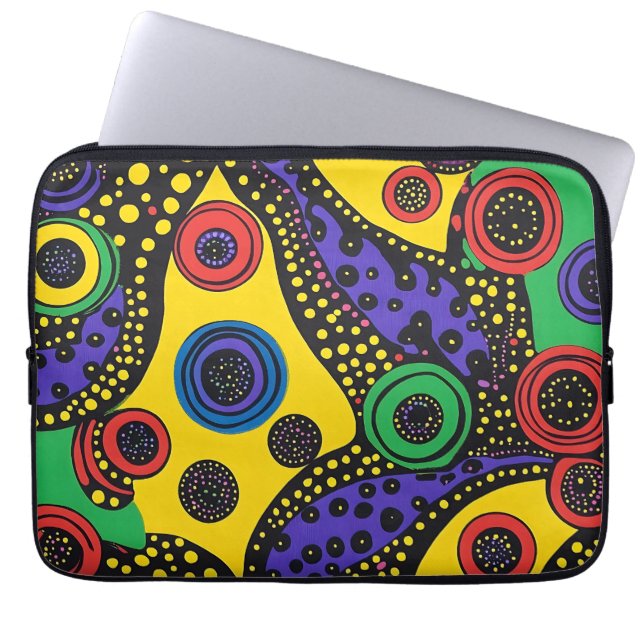 Abstract dot art 9 laptop sleeve (Front)