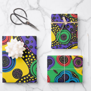 Abstract dot art 9 wrapping paper sheet