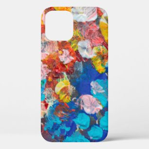 Abstract dot smear brush stroke acrylic and waterc iPhone 12 case