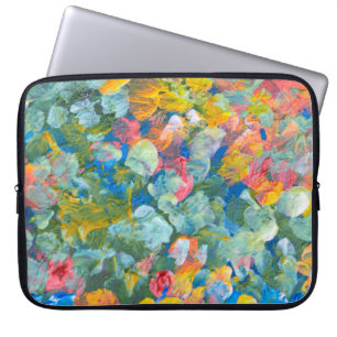 Abstract dot smear brush stroke acrylic and waterc laptop sleeve