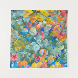 Abstract dot smear brush stroke acrylic and waterc tapestry