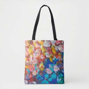 Abstract dot smear brush stroke acrylic and waterc tote bag