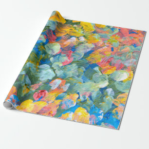 Abstract dot smear brush stroke acrylic and waterc wrapping paper