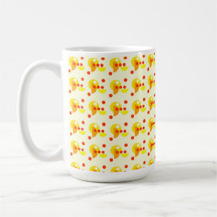 Abstract dots and circles red yellow Mug