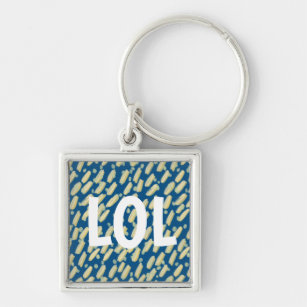 Abstract Dots and Dashes Brushstrokes CUSTOMIZE IT Key Ring