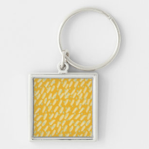 Abstract Dots and Dashes Brushstrokes Key Ring