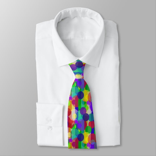 Abstract Dots and Stripes Multi Two-sided Tie (Tied)